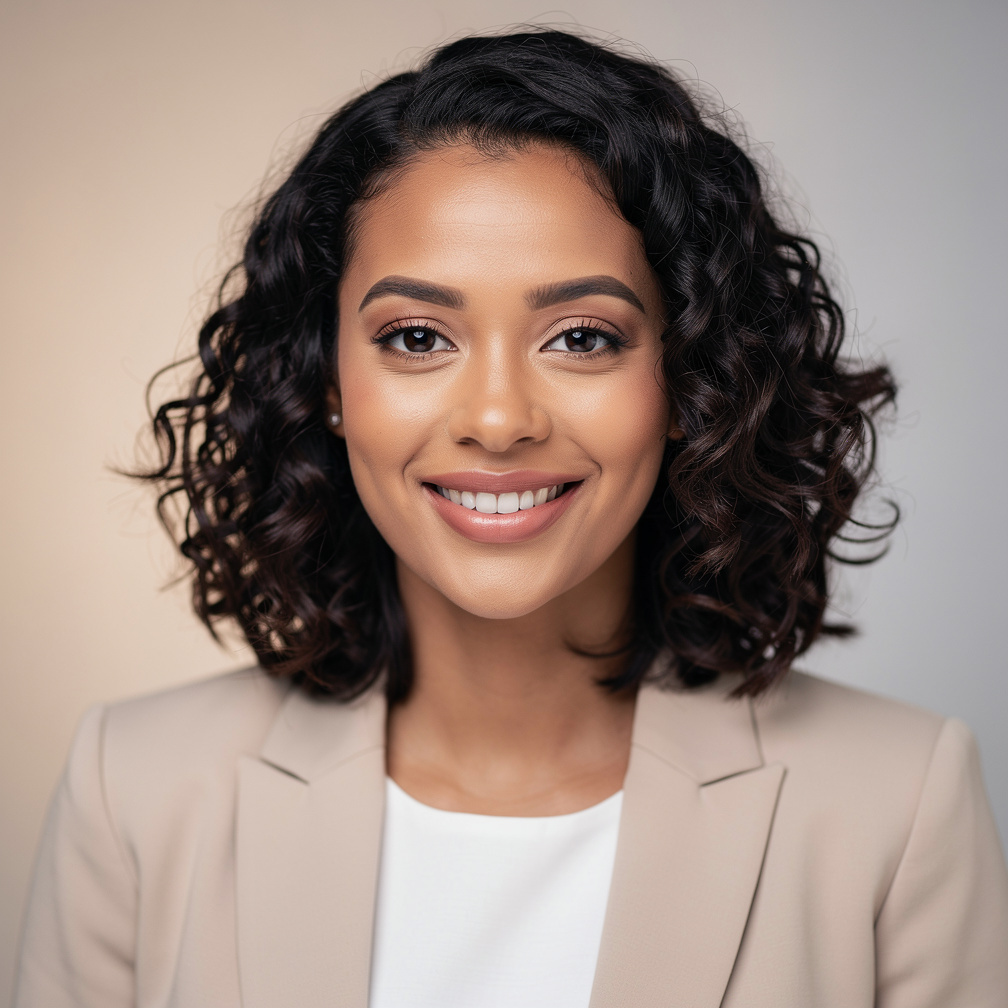 Studio portrait of a young professional woman smiling